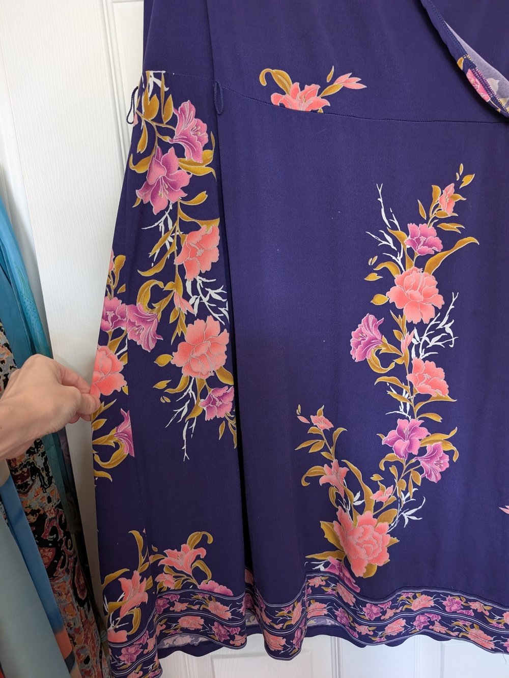 Apt 9 Floral Wrap-Front Sleeveless Dress - Purple with Pink Floral 1X - Picture 4 of 7